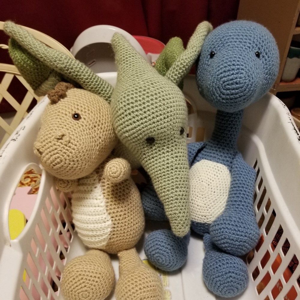 Crocheted by me dinosaurs! Pterodactyl